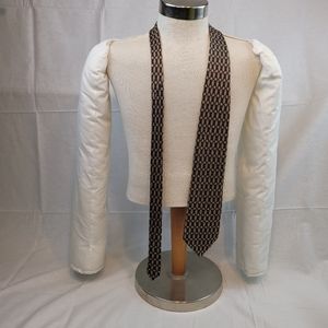 Structure 100% silk mens green and brown tie